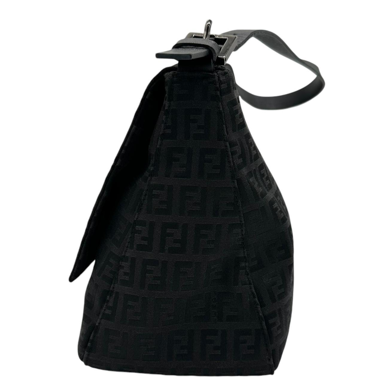 Fendi Black Zucchino Monogram Shoulder Bag