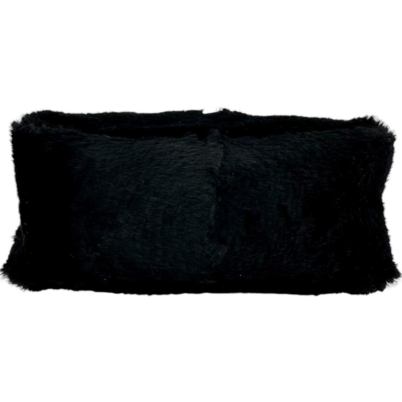 Fendi Black Rabbit Fur Pochette Bag