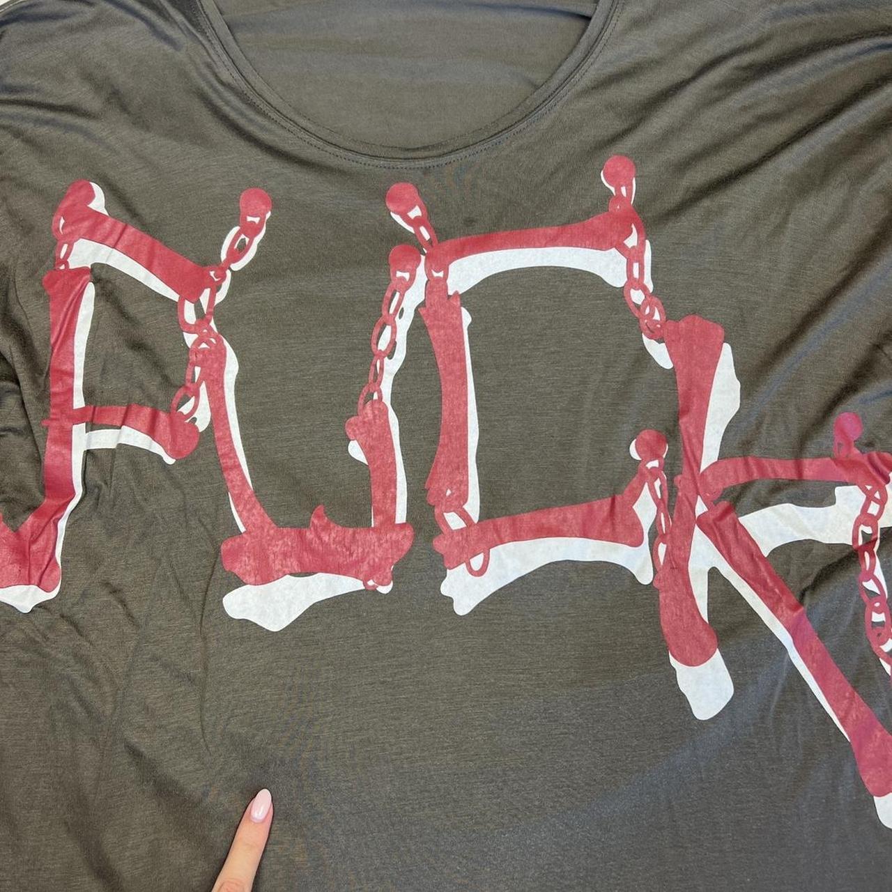 Vivienne Westwood Red Label 'Fuck' Bones Graphic Long Sleeve Flowy T-Shirt - Outfit Repeater