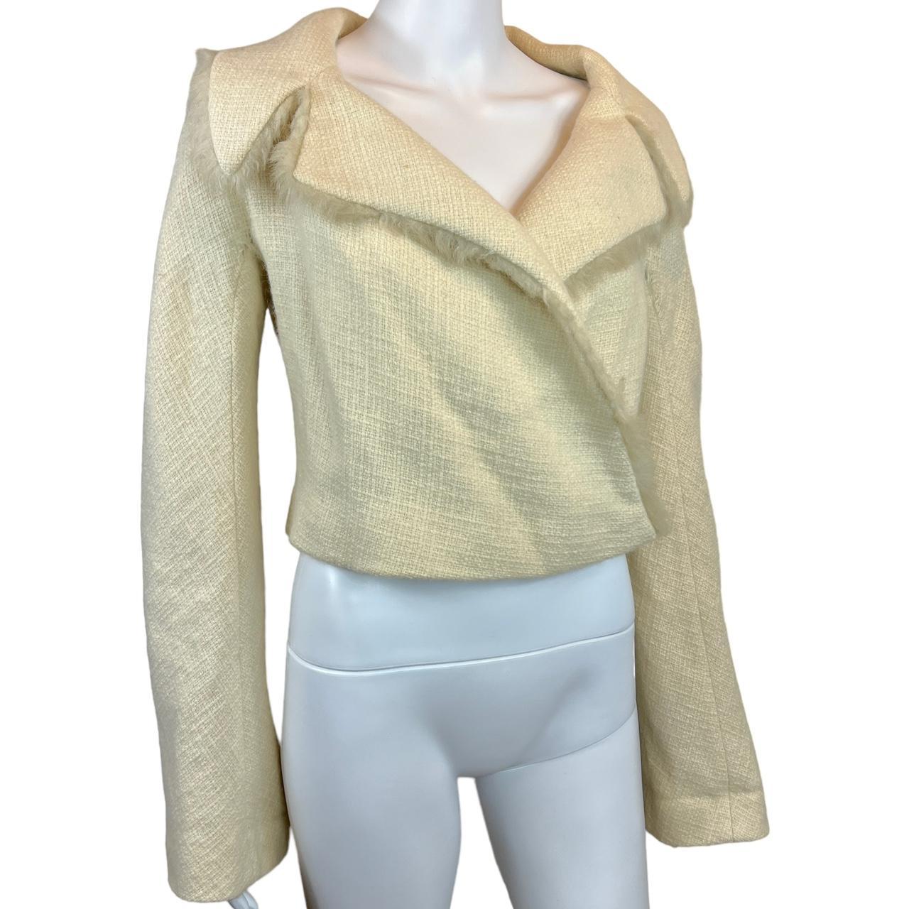 Marni Cropped Blazer Ivory Cream Baby Alpaca Bell Sleeves