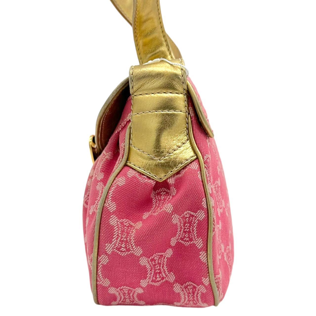 Celine Pink Gold Monogram Shoulder Bag