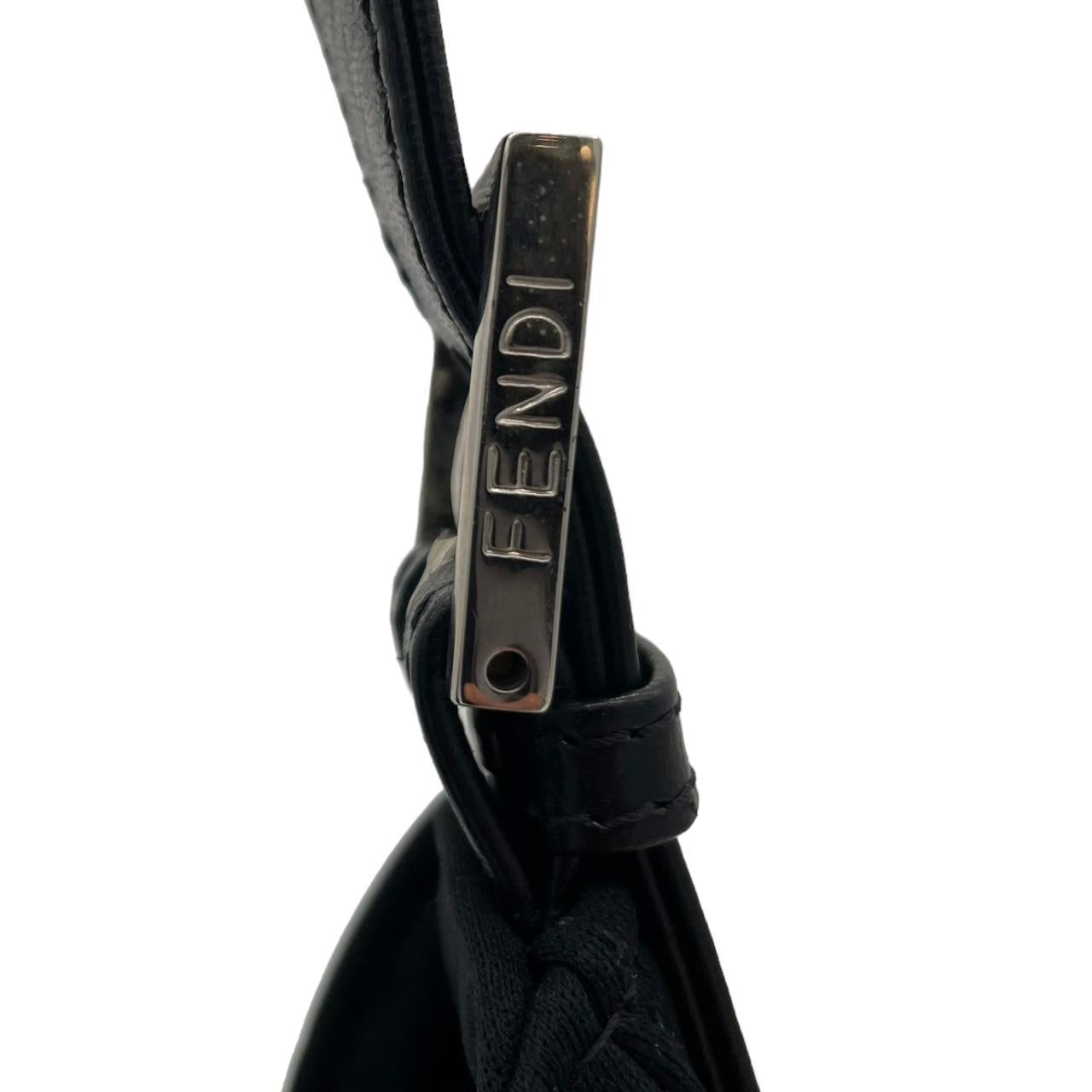 Fendi Black Neoprene Baguette Shoulder Bag