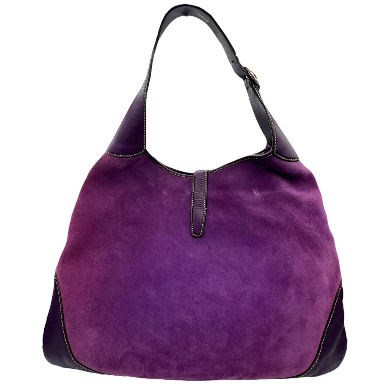 Gucci Purple Suede Hobo Bag with Embellishments