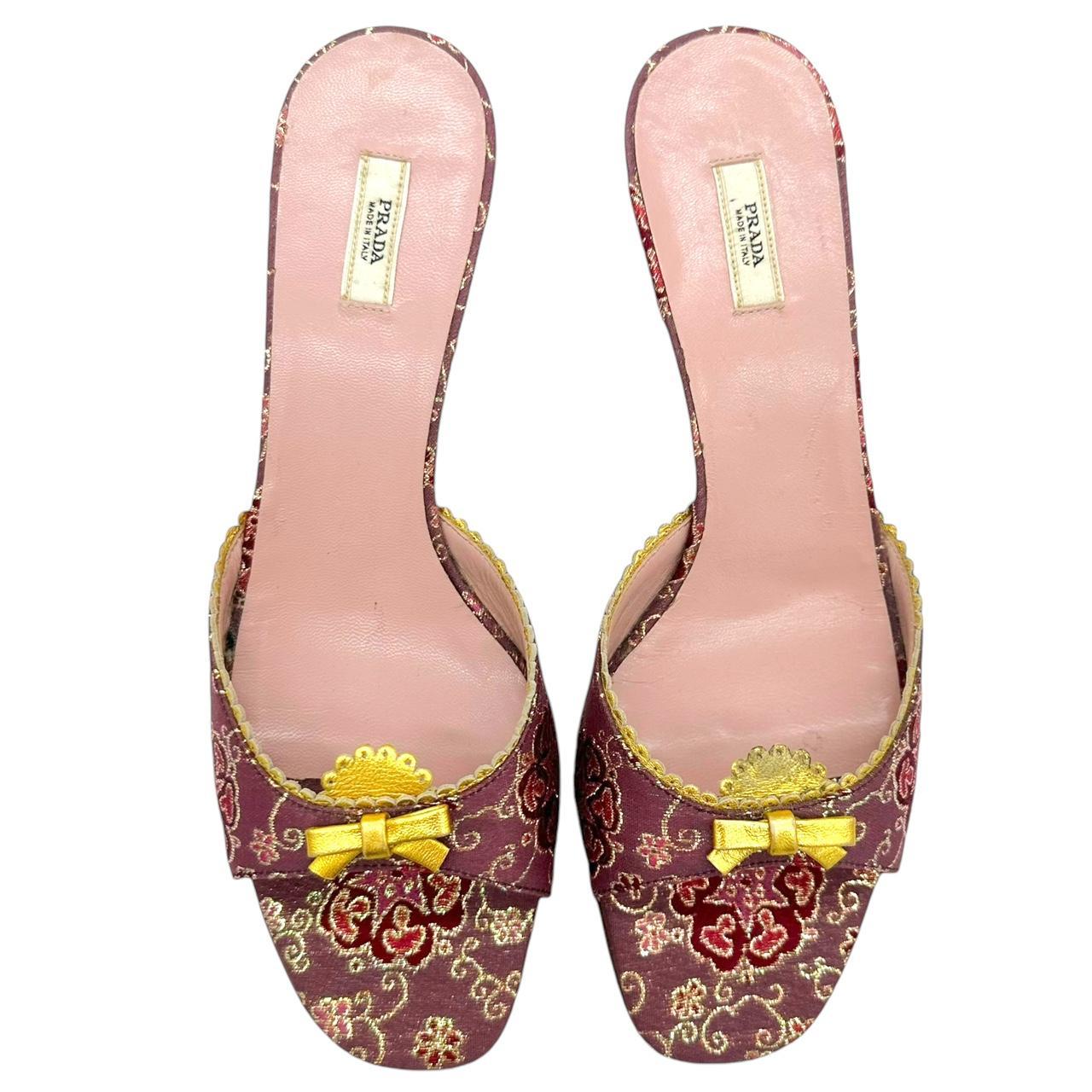 Prada Pink Brocade Princess Kitten Heels - Outfit Repeater