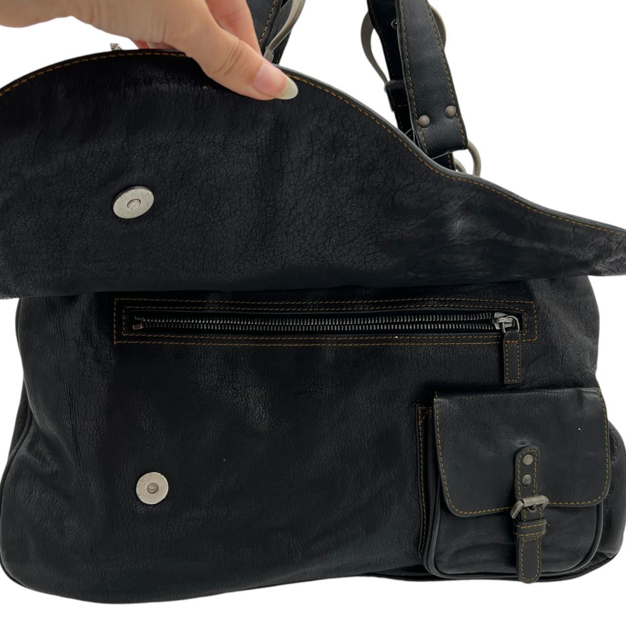 Christian Dior Black Leather Gaucho Saddle Shoulder Bag - Outfit Repeater
