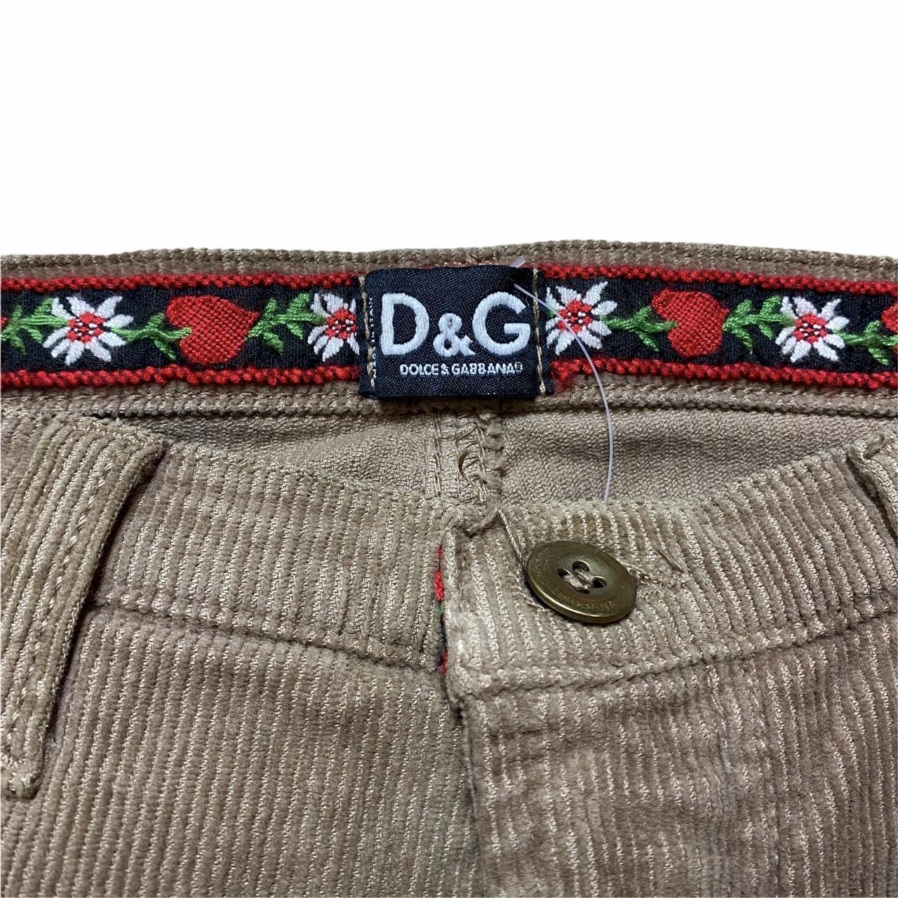 Dolce & Gabbana D&G Distressed Low Rise Brown Corduroy Pants - Outfit Repeater