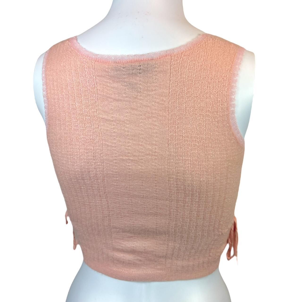 Louis Vuitton Pink Cropped Pointelle Cashmere Tank