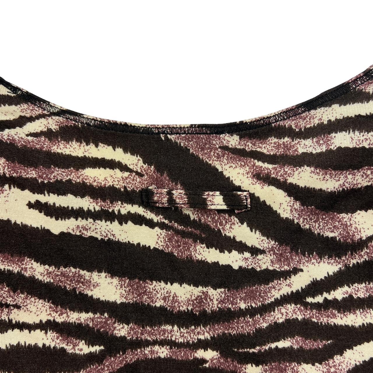 Jean-Paul Gaultier Femme Vintage Brown Zebra Printed Long Sleeve T-Shirt