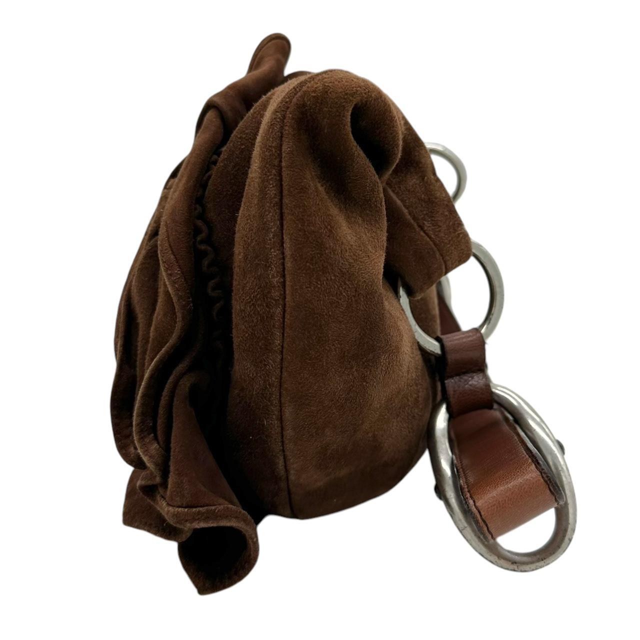 Yves Saint Laurent Brown Suede Nadja Rose Shoulder Bag - Outfit Repeater