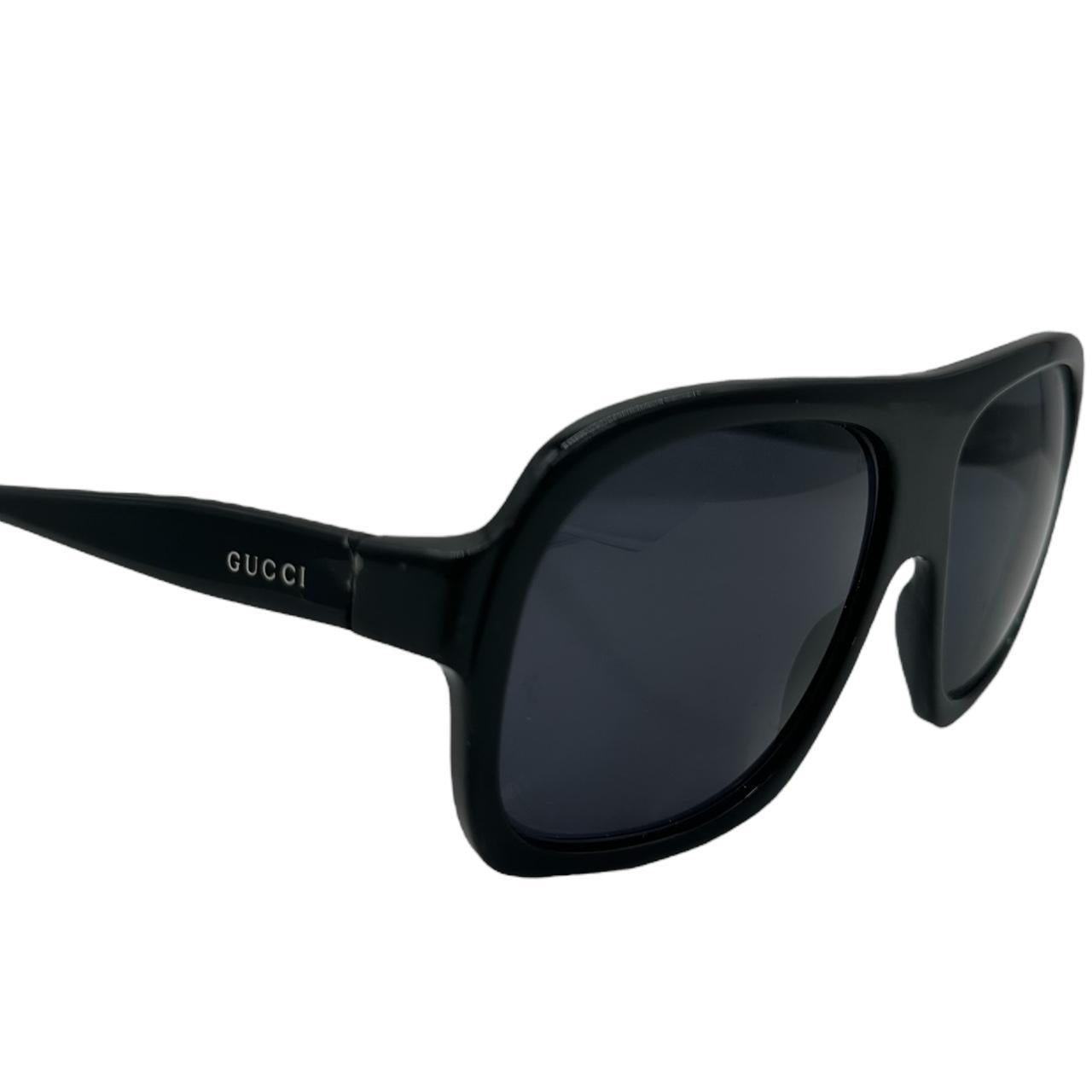 Gucci Black Oversized Aviator Sunglasses