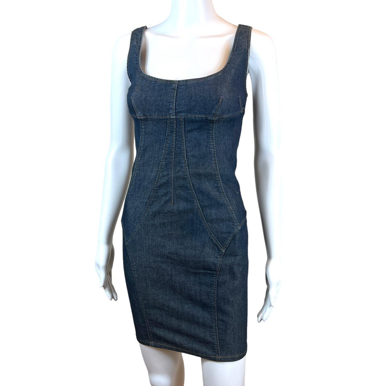 Dolce & Gabbana Dark Wash Denim Mini Midi Dress