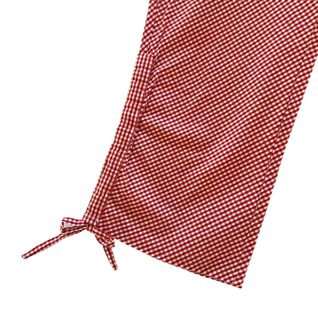 Dolce & Gabbana Red and White Gingham Capri Pants with Bows - Outfit Repeater