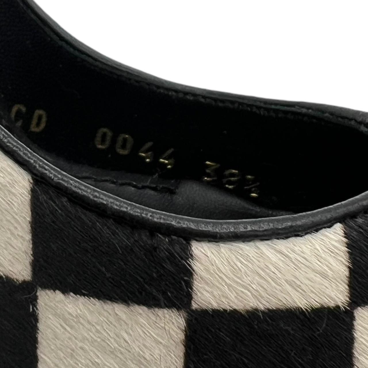 Dolce & Gabbana Black White Checkered Ponyhair Heels