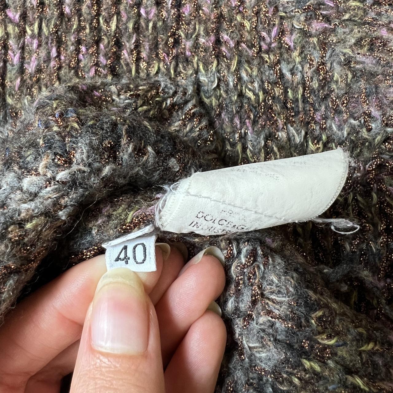 Dolce & Gabbana Brown Toned Metallic Multicolor Striped V-Neck Pullover Sweater - Outfit Repeater