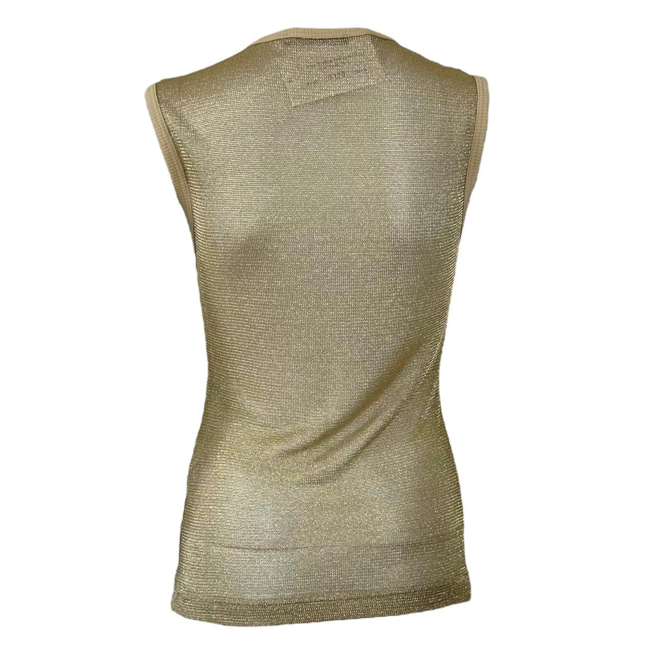 Dolce & Gabbana Italia Patch Sheer Gold Knit Tank Top - Outfit Repeater