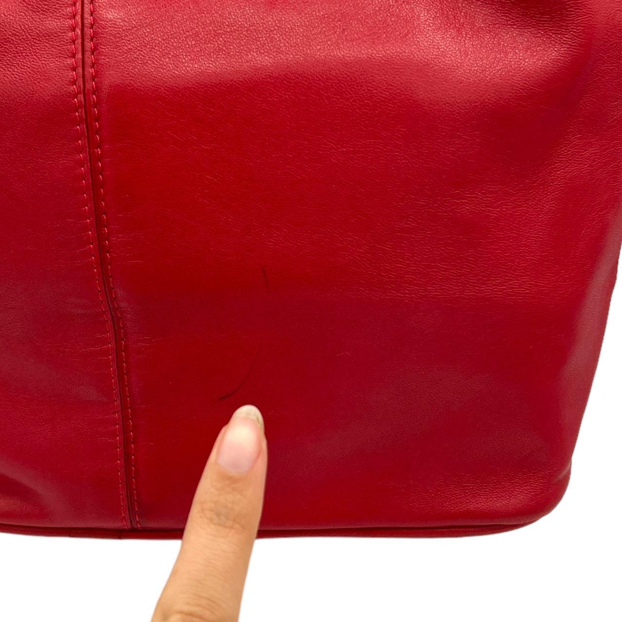 Fendi Red Leather Bucket Bag - Outfit Repeater