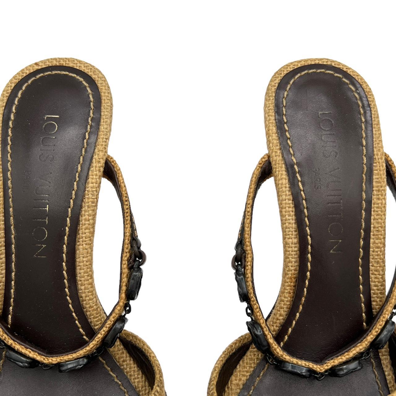 Louis Vuitton Mule Heels Blue Stone Embellished 37