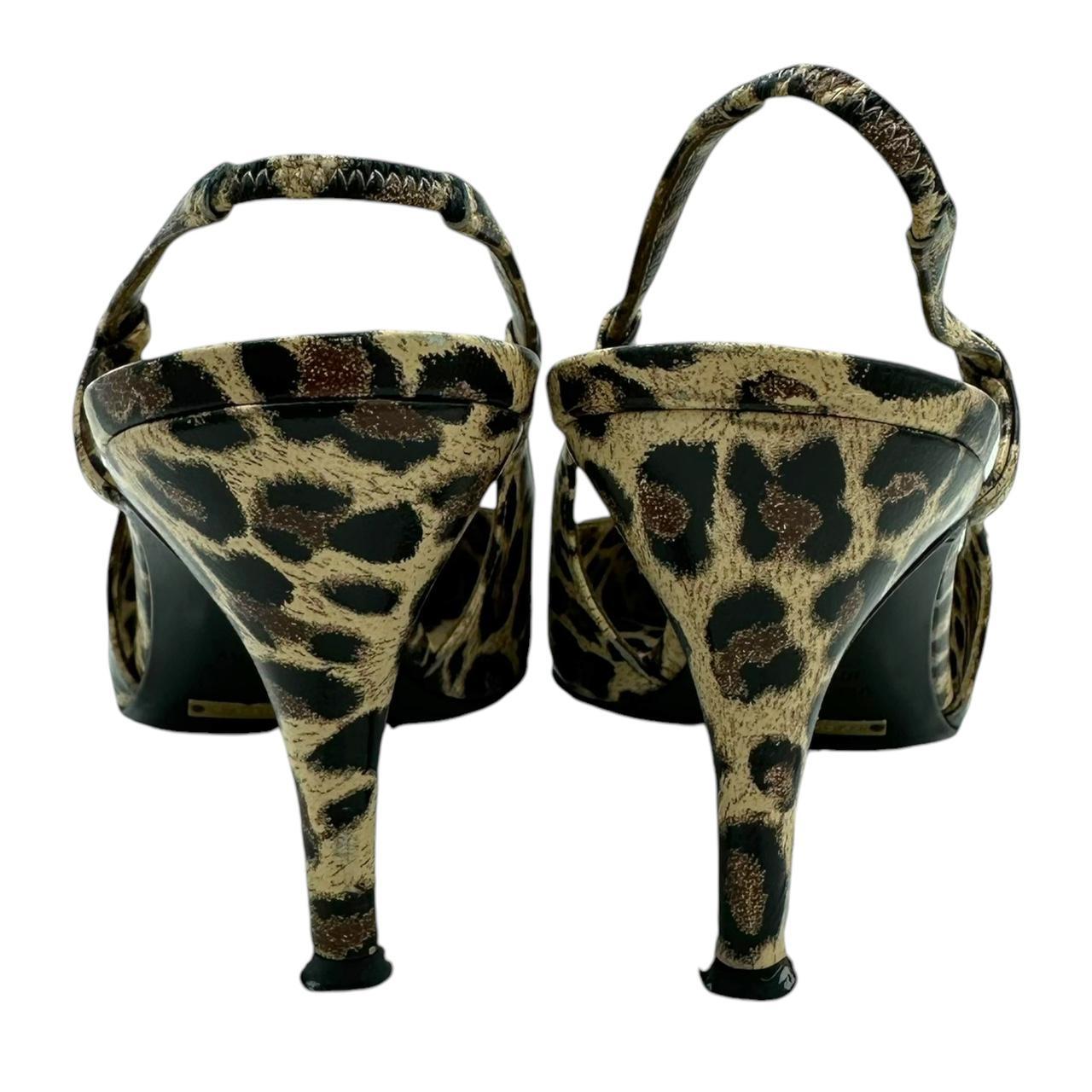 Dolce & Gabbana Leopard Print Slingback Kitten Heels