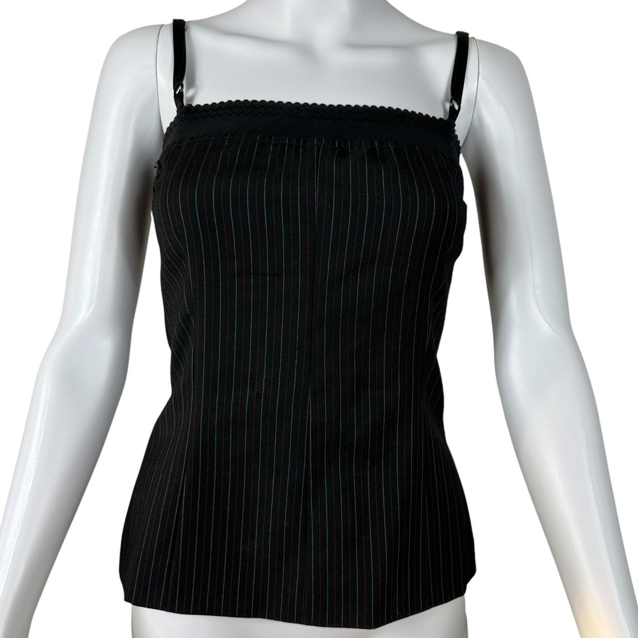 D&G Black Pinstripe Bustier Tank - Outfit Repeater