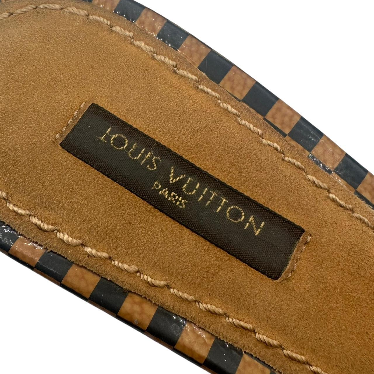 Louis Vuitton Damier Ebene Kitten Heel Sandals
