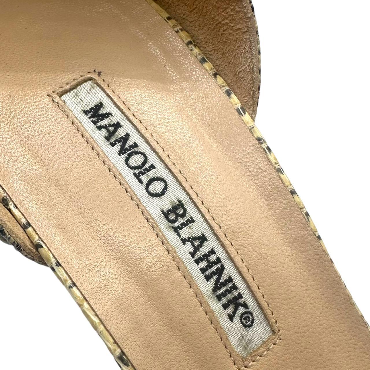 Manolo Blahnik Gray Lizard D'Orsay Pointe Toe Heels