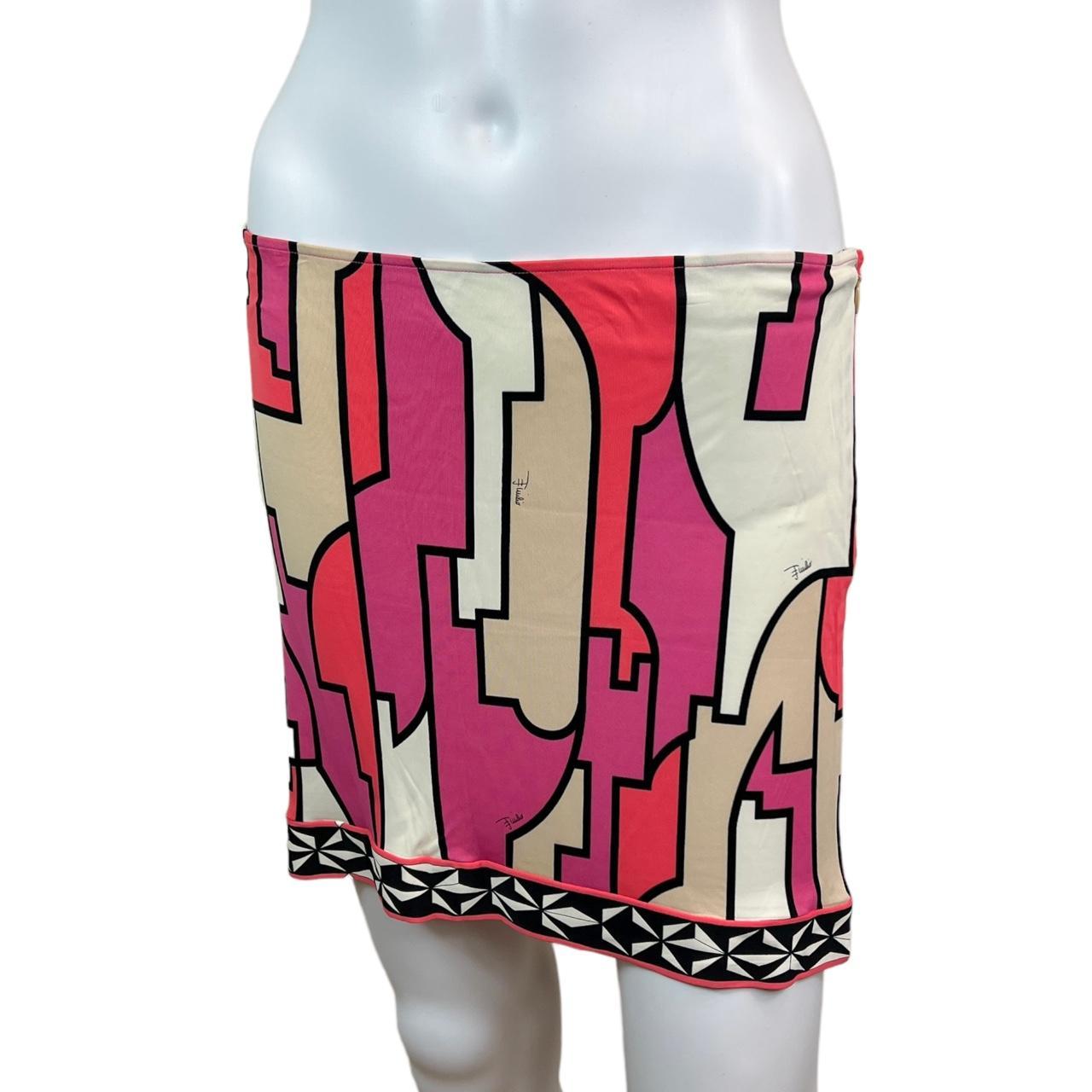 Emilio Pucci Firenze Hot Pink and Beige Patterned Mini Skirt - Outfit Repeater