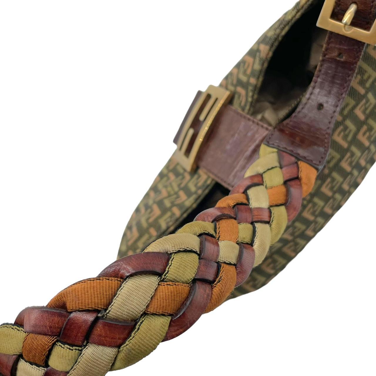 Fendi Shoulder Bag Multicolor Zucca Braided Strap