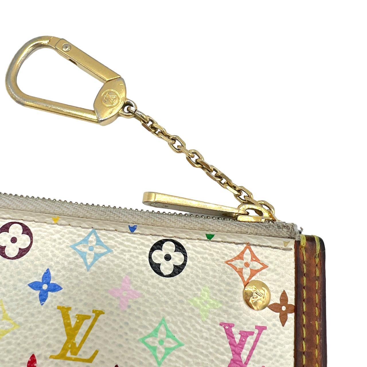 Louis Vuitton Key Pouch White Multicolor Monogram