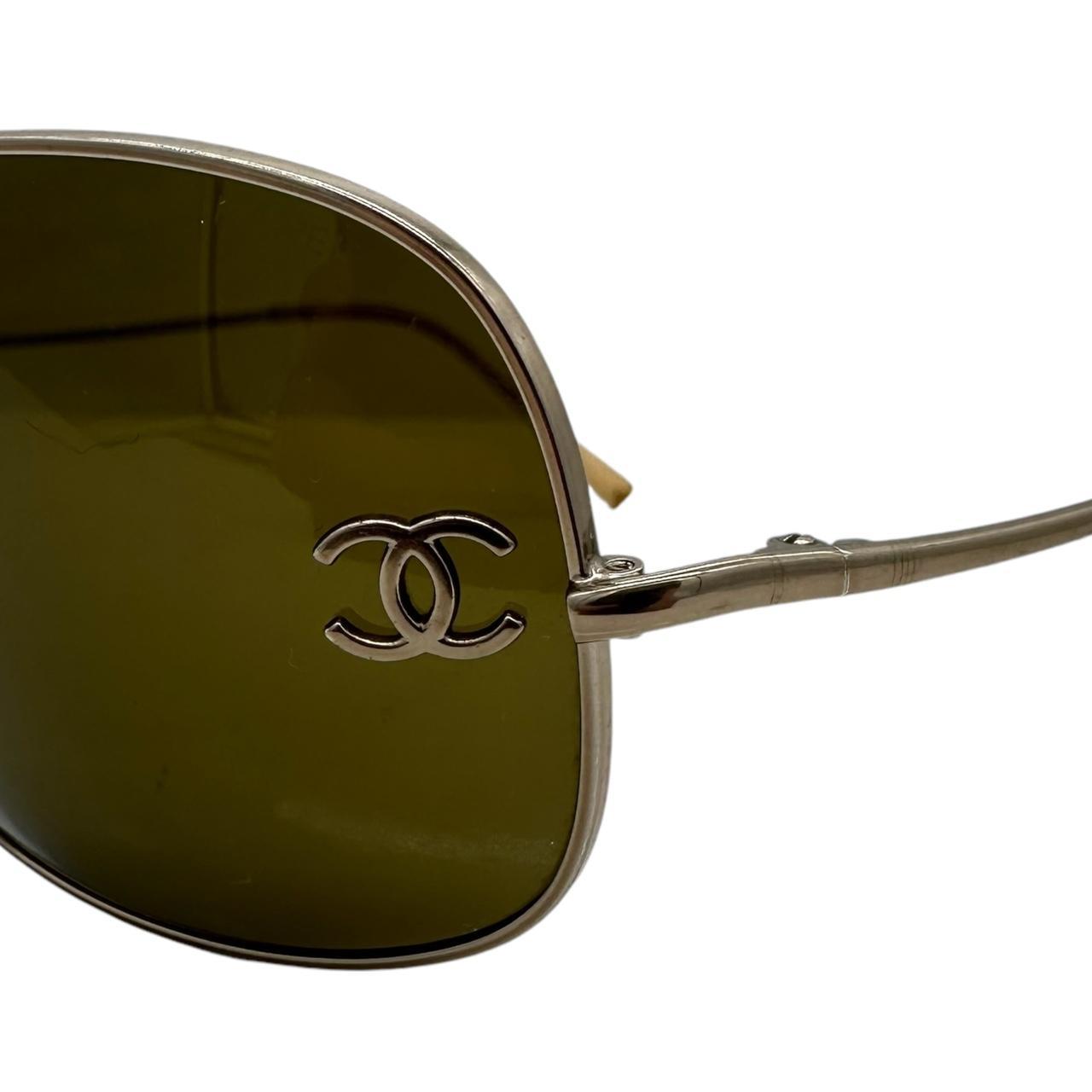 Chanel Oversized Brown Oval Sunglasses
