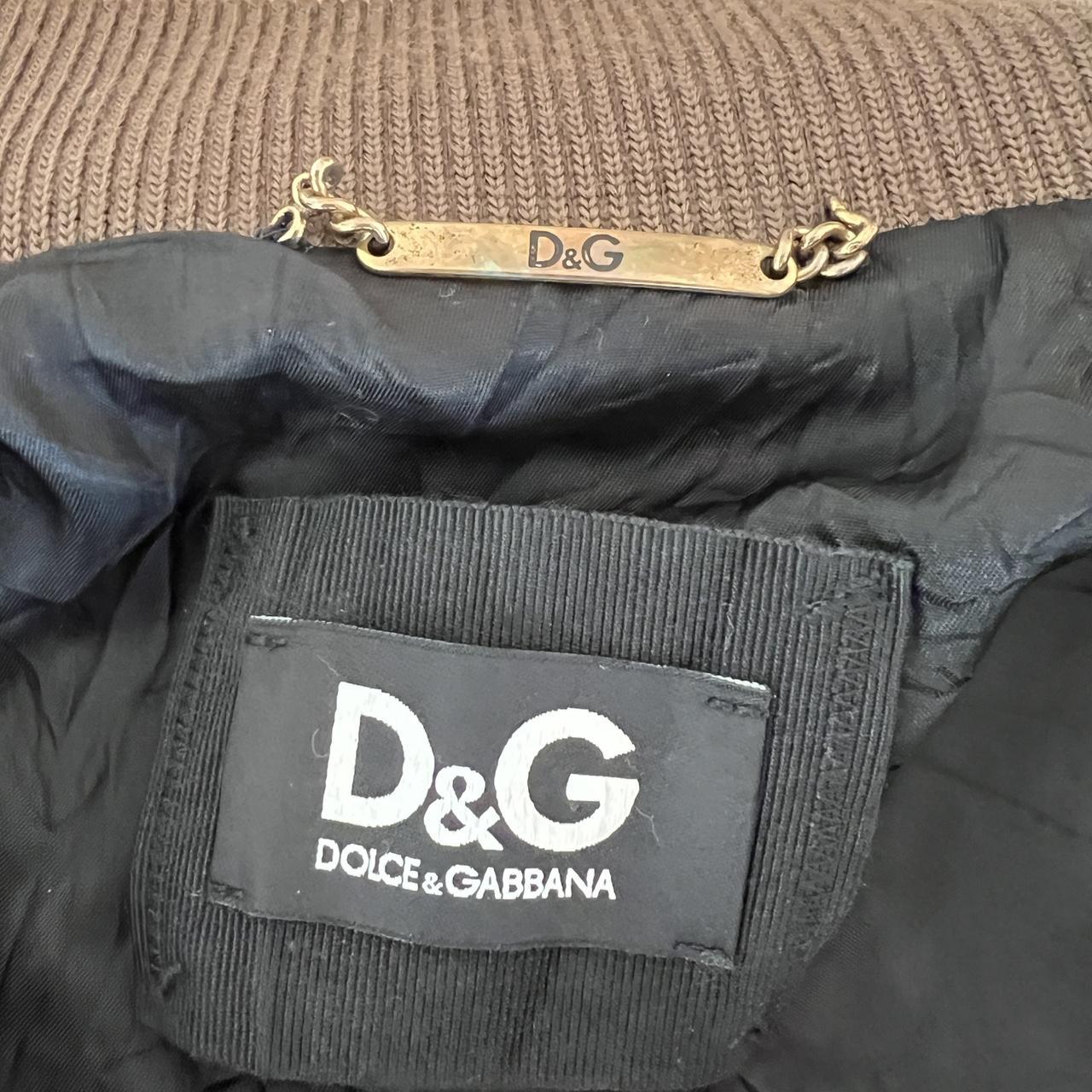 Dolce & Gabbana Brown Leather Bomber Jacket