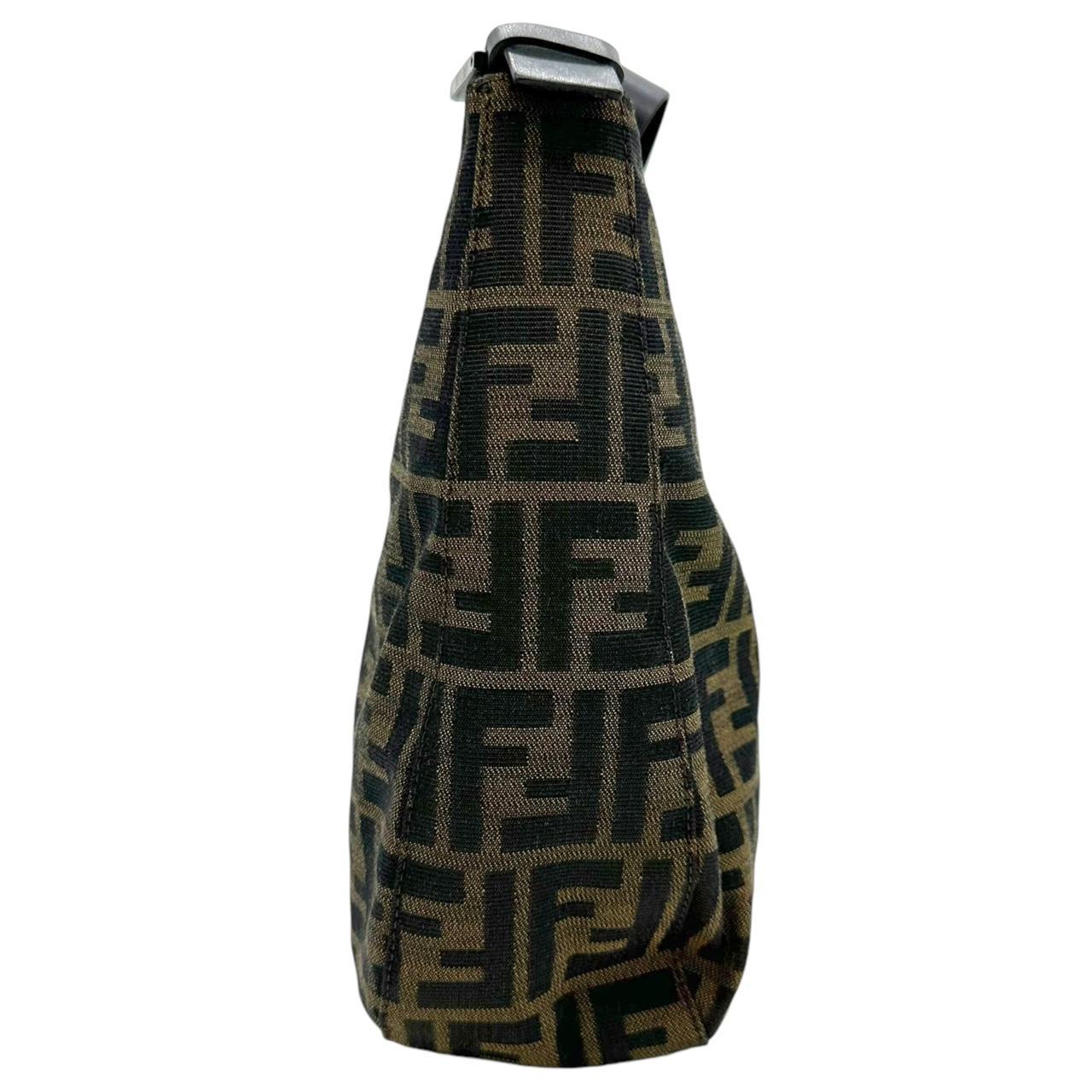 Fendi Crescent Baguette Shoulder Bag Brown Monogram