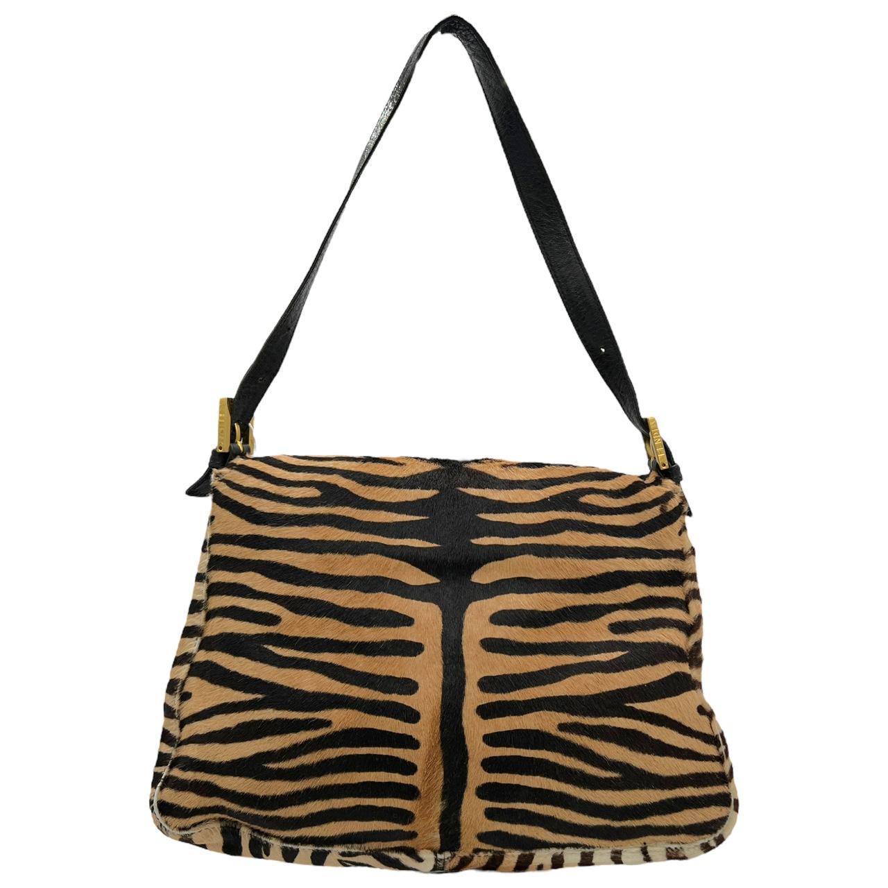 Fendi Zebra Print Calfskin Shoulder Bag
