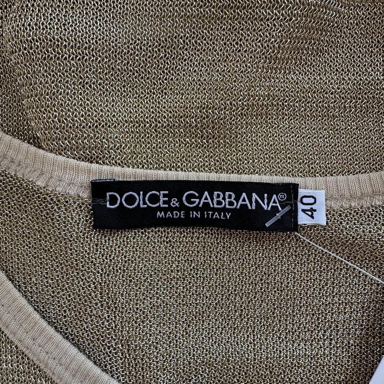 Dolce & Gabbana Italia Patch Sheer Gold Knit Tank Top - Outfit Repeater