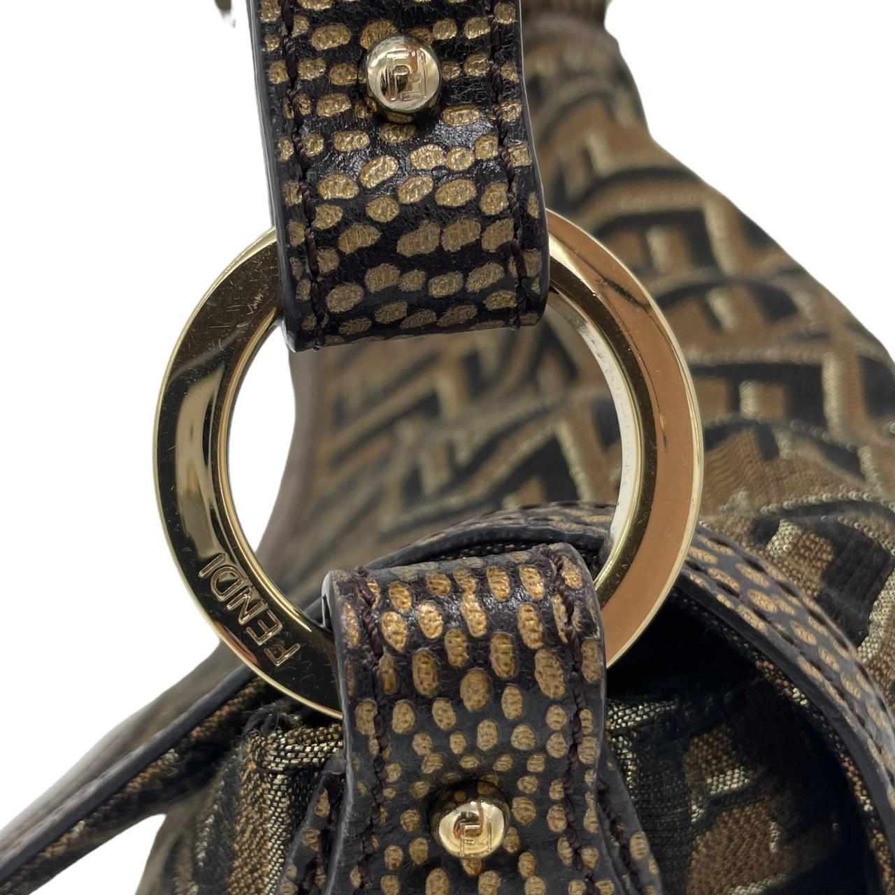 Fendi Zucca Chef Shoulder Bag Brown Monogram Fabric
