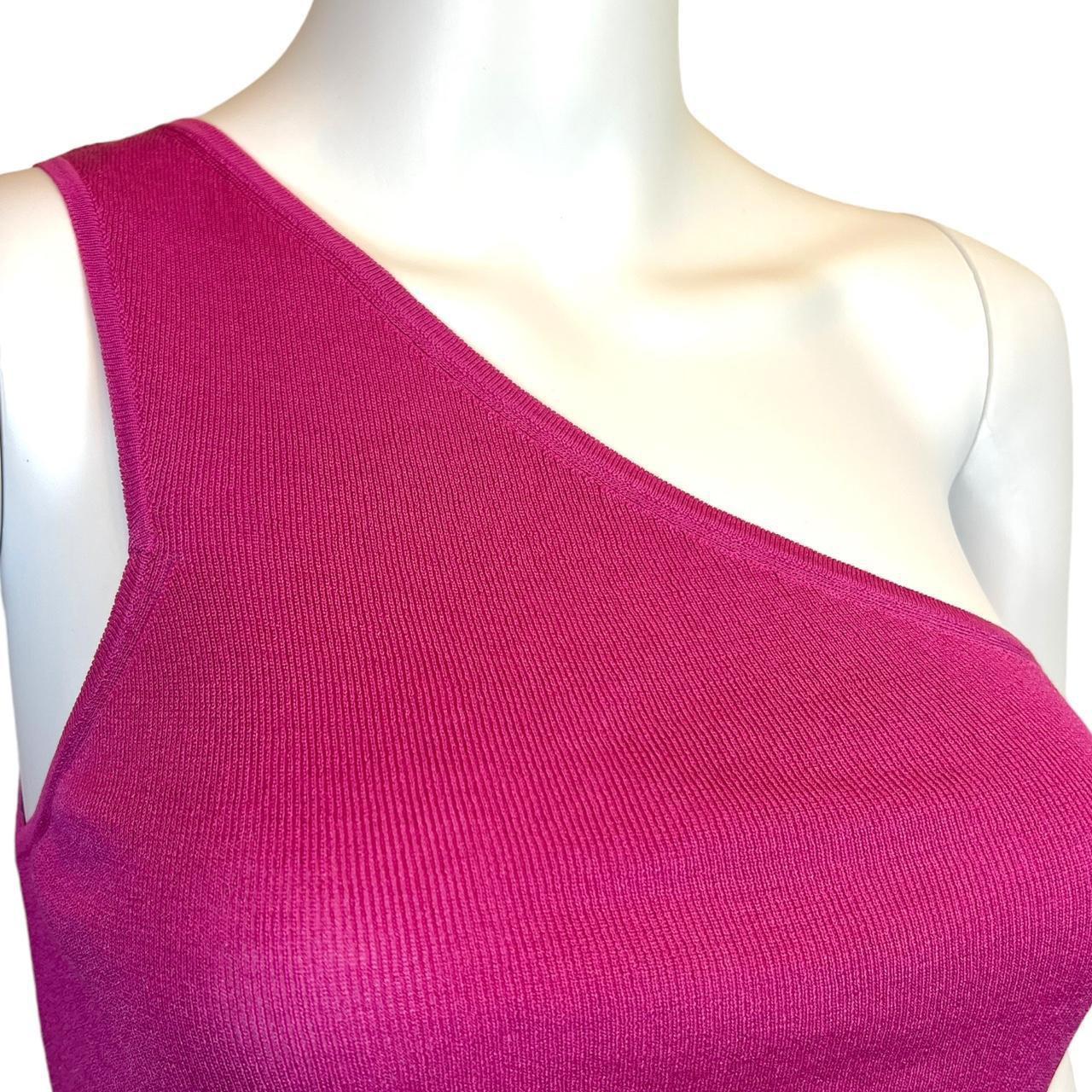 Gucci By Tom Ford Pink Silk Knit One Shoulder Tank Top - Outfit Repeater
