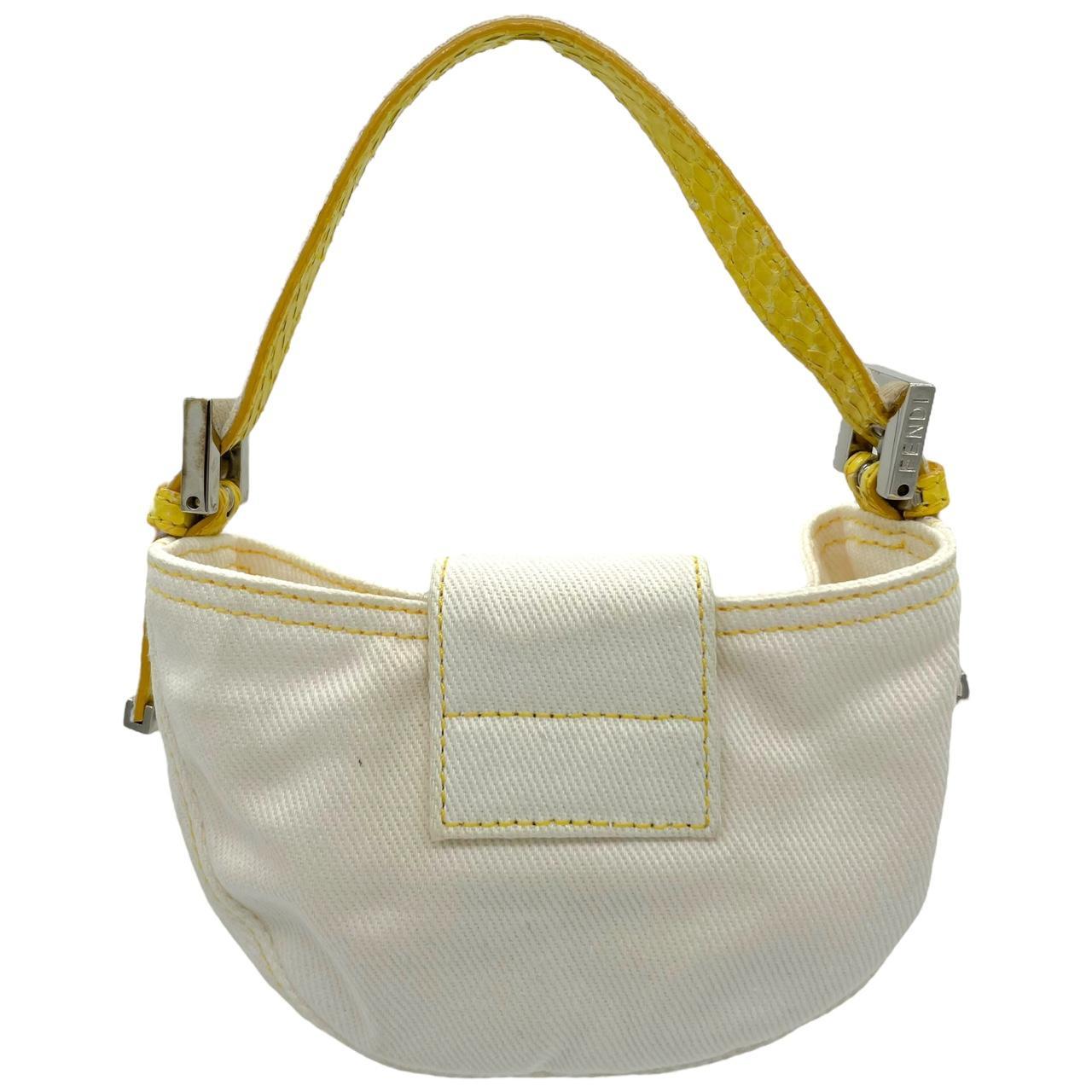 Fendi White Denim & Python Micro Croissant Bag - Outfit Repeater
