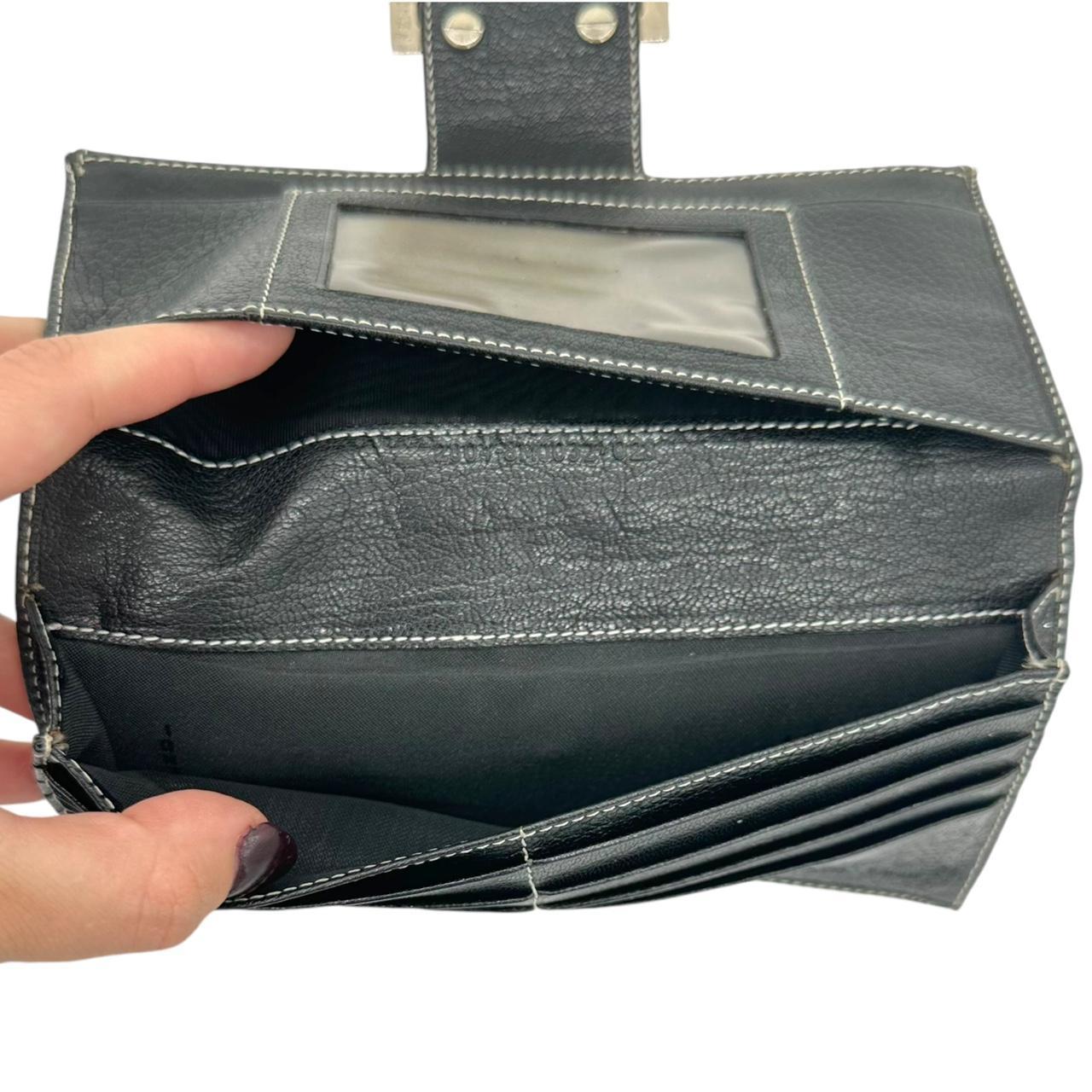 Fendi Black Leather Logo Long Wallet