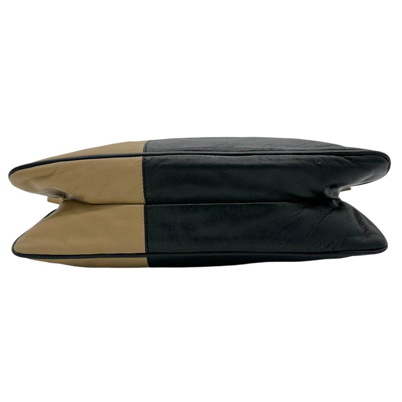 Fendi Two Tone Leather Fold-Over Baguette Shoulder Bag - Outfit Repeater