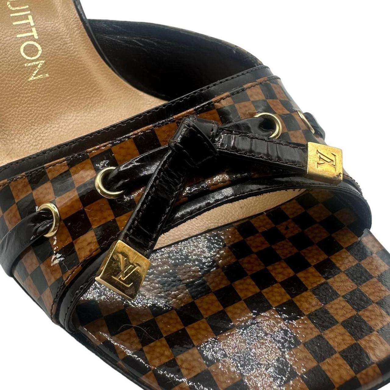 Louis Vuitton Damier Ebene Heeled Sandals