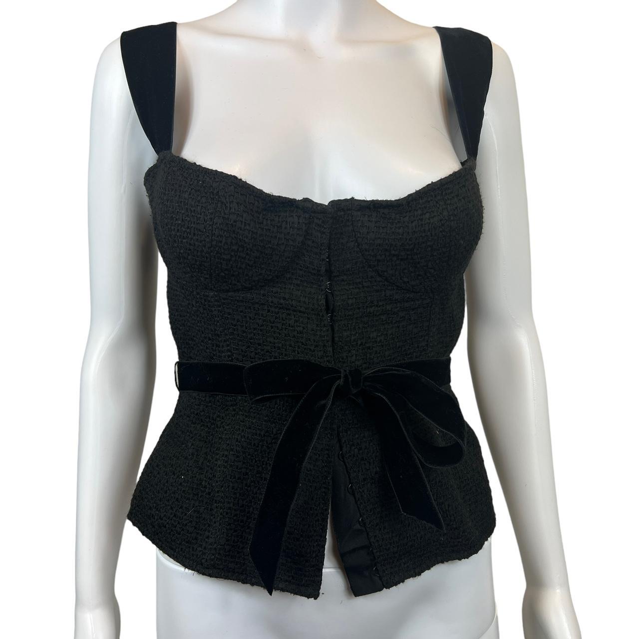 Louis Vuitton Black Velvet Trim Bustier / Corset