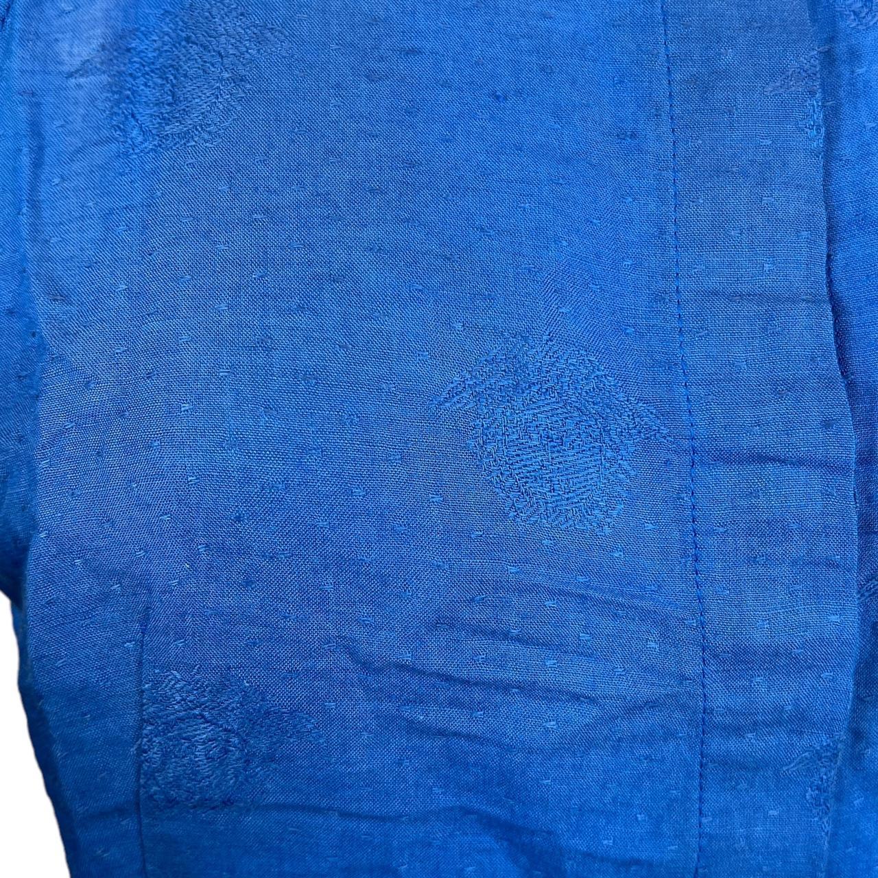 Versace Jeans Couture Blue Medusa Print Sleeveless Button Up Blouse Top - Outfit Repeater