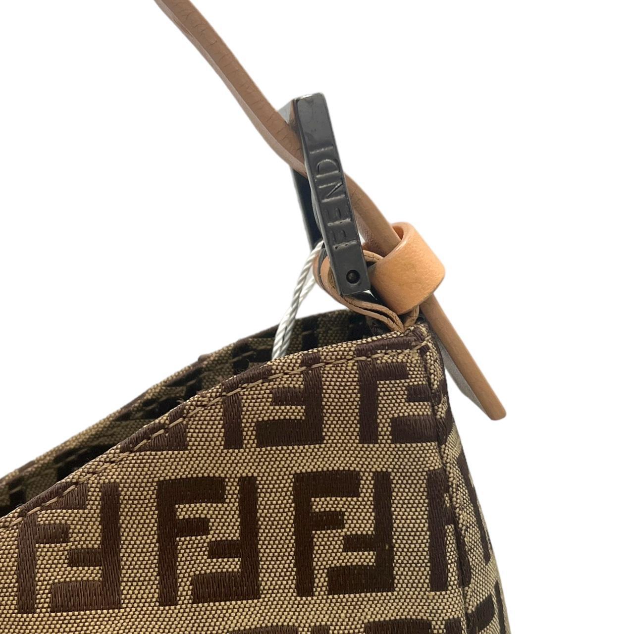 Fendi Khaki Monogram Zucca Shoulder Bag