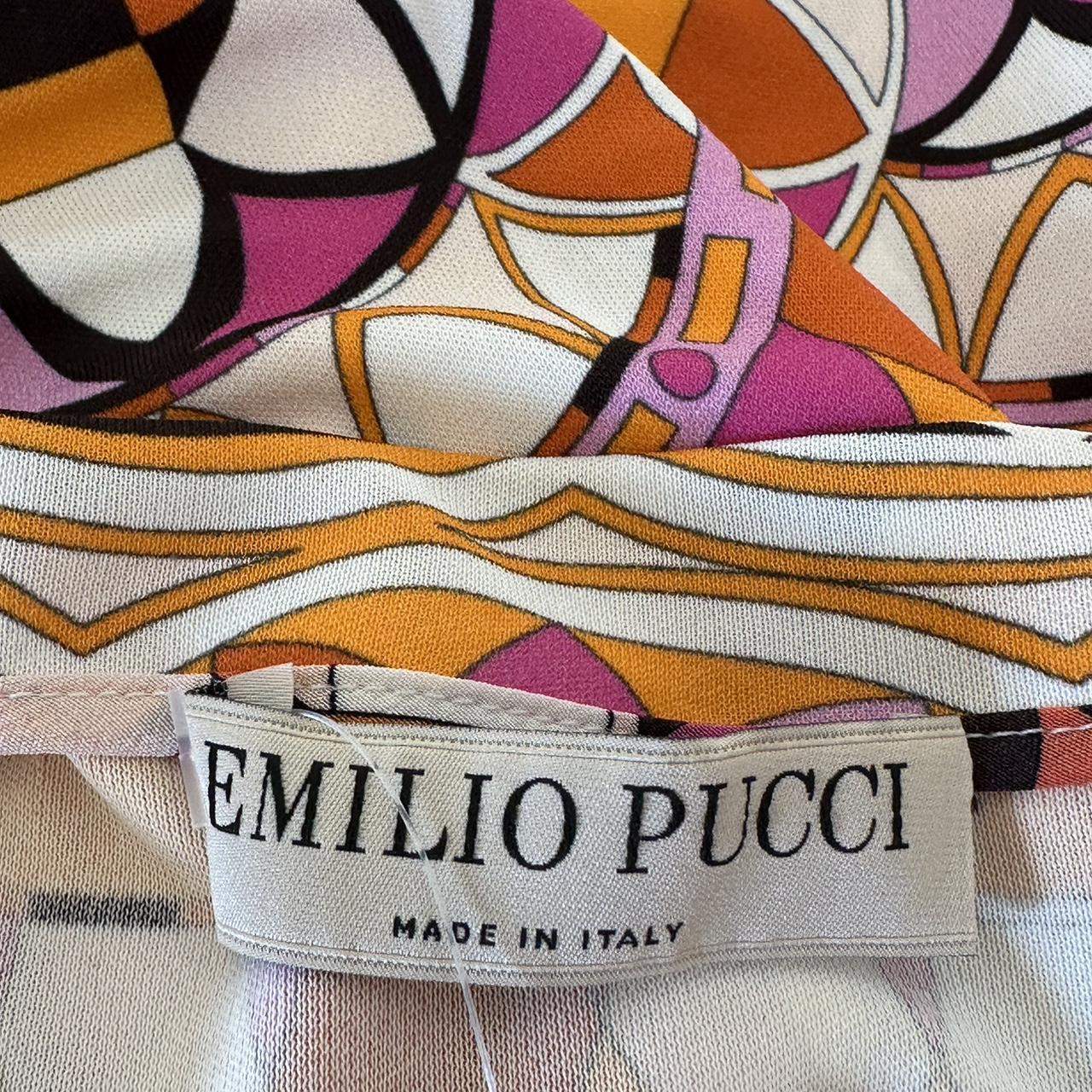 Emilio Pucci Pink & Orange Printed Blouse Top