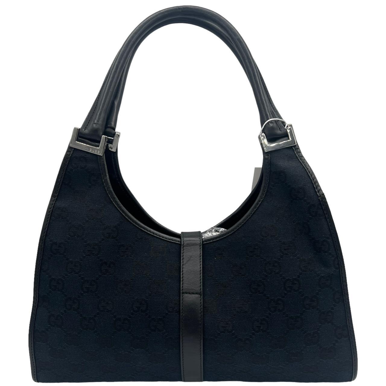 Gucci Black GG Monogram Canvas Shoulder Bag