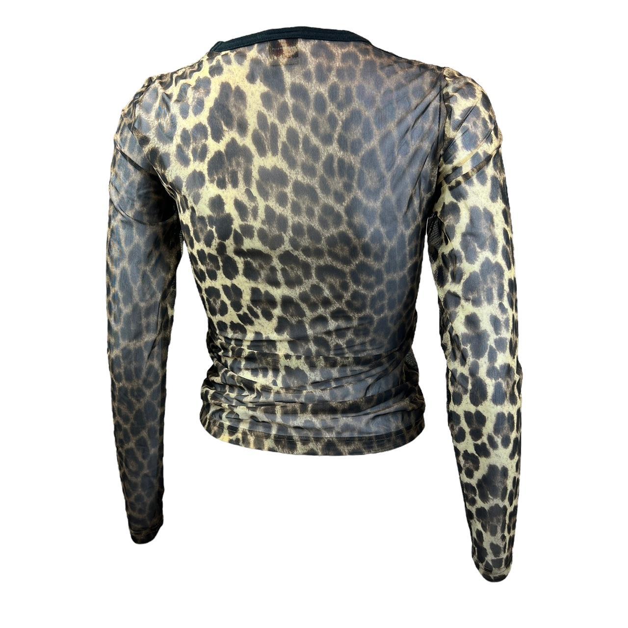 Jean Paul Gaultier Leopard Print Longsleeve Mesh Top - Outfit Repeater