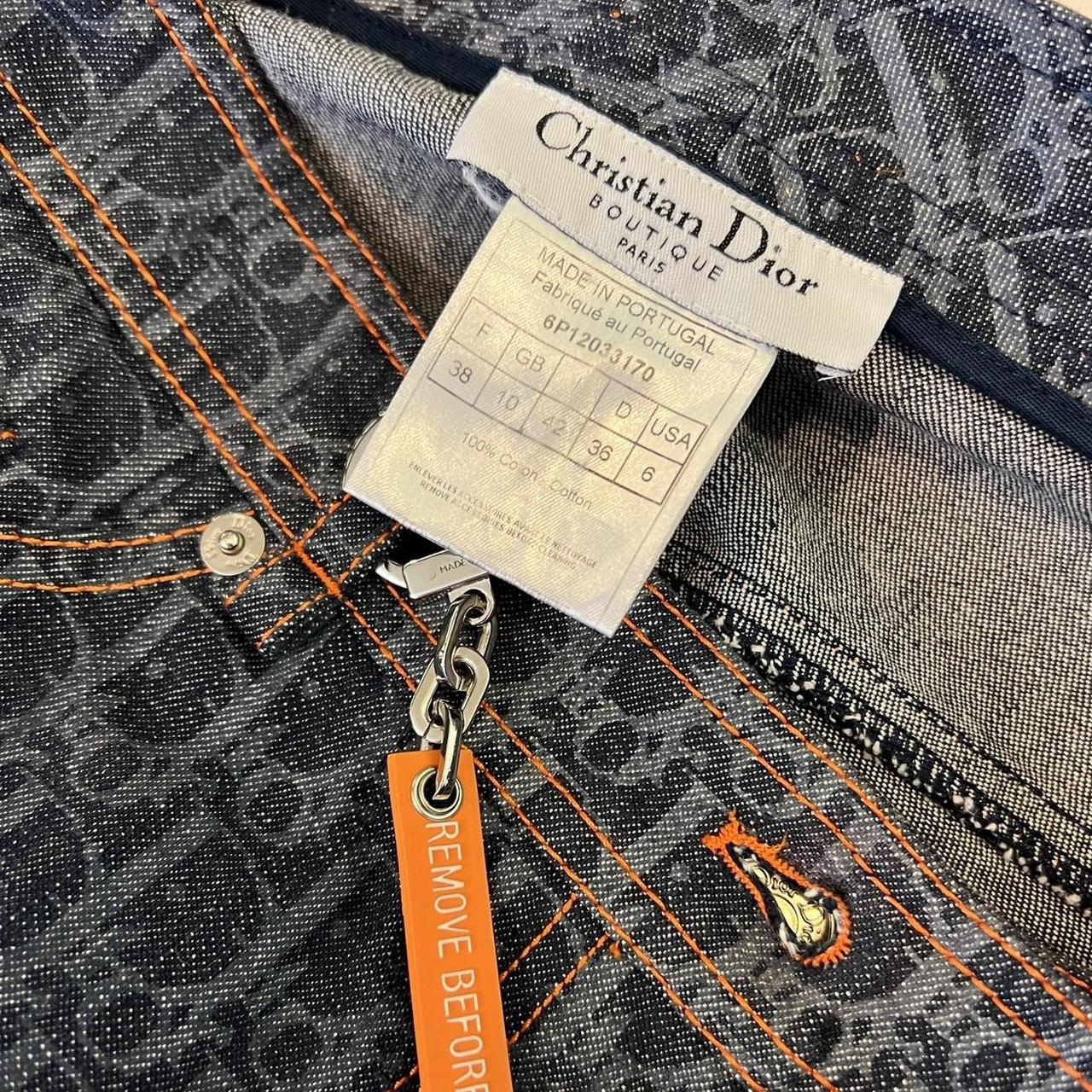 Christian Dior by John Galliano Spring 2006 Dior Flight Denim Diorissimo Trotter Print Mini Skirt - Outfit Repeater