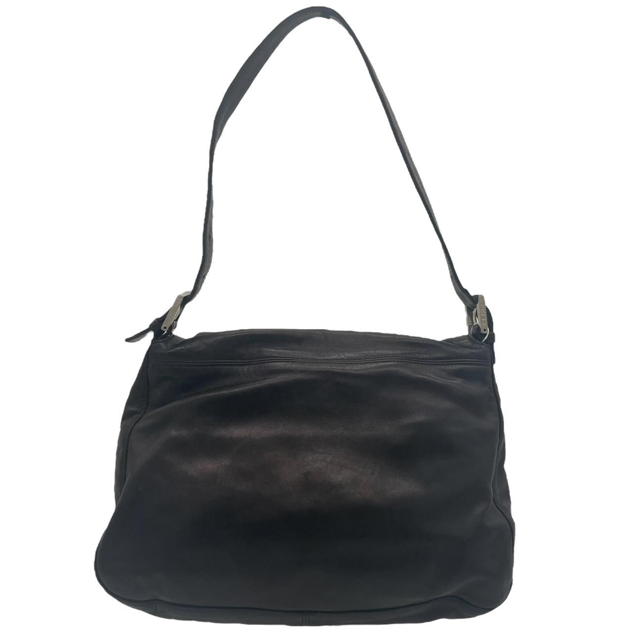 Fendi Black Leather & Burgundy Stone Mama Baguette Shoulder Bag - Outfit Repeater