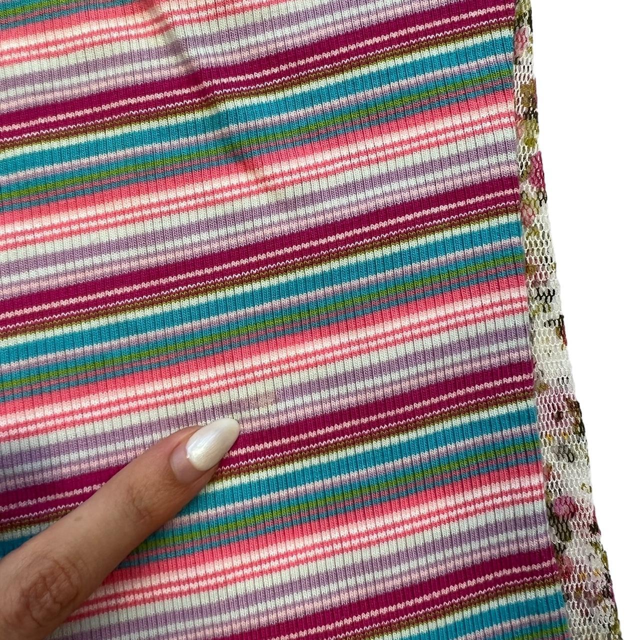 Dolce & Gabbana Striped Tank Top with Floral Print Mesh Back - Outfit Repeater