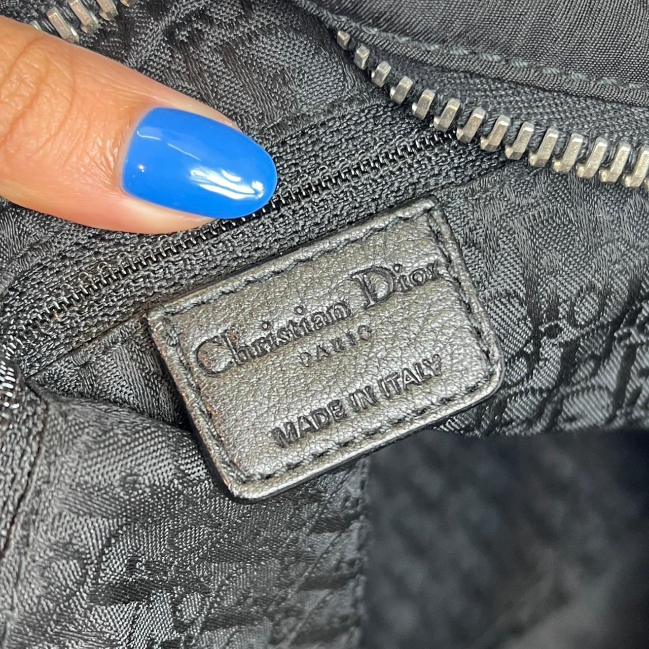 Christian Dior Black Nylon Leather Bowler Shoulder Bag