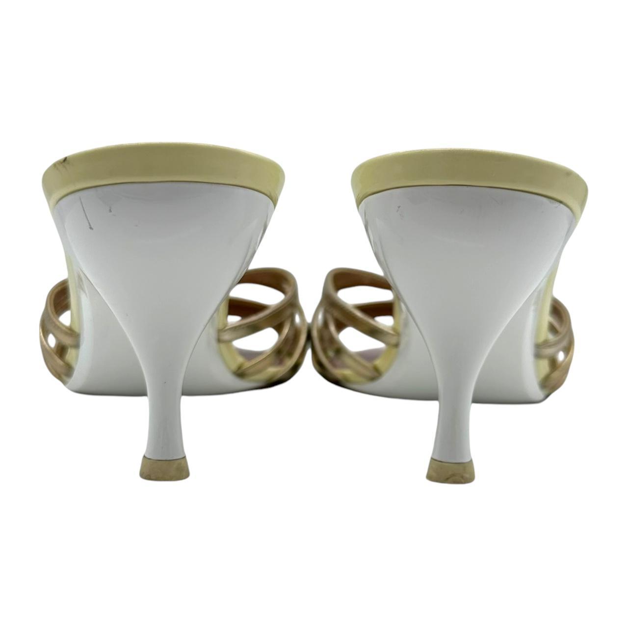 Louis Vuitton White Multicolor Monogram Mule Heels - Outfit Repeater